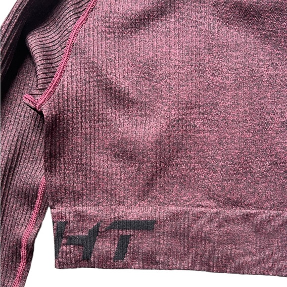 ECHT Apparel Arise SeriesCropped Top Long Sleeves + Ribbed Leggins Marron Small - Picture 6 of 12